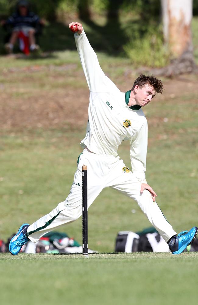 Charles Moore bowling leg spin – he was a fair batsman as well. Photo Richard Gosling