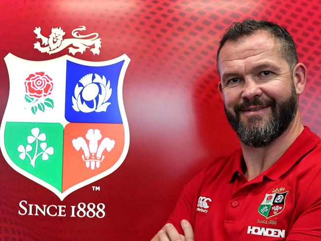 LONDON, ENGLAND - JANUARY 11:  Andy Farrell, Head Coach of the British & Irish Lions poses during the British & Irish Lions Head Coach Announcement for the 2025 Tour to Australia at Howden on January 11, 2024 in London, England. (Photo by David Rogers/Getty Images)