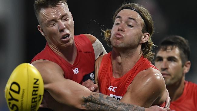 Young Swans like James Rowbottom out toughed and outclassed their more seasoned Demons’ opponents. Picture: Getty Images