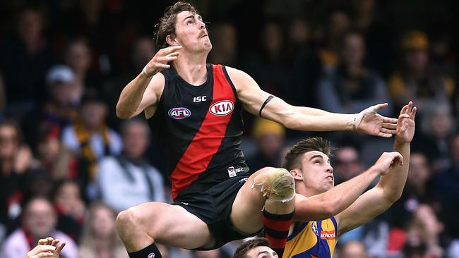 Joe Daniher had a day out against the Eagles. Picture: Wayne Ludbey