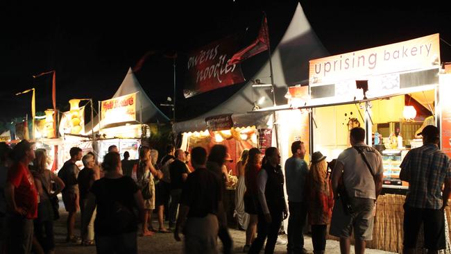 Crowds waiting for food at a past Bluesfest.