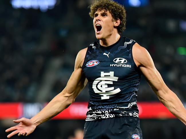 Coleman medallist Charlie Curnow is in ominous form. Picture: Josh Chadwick/AFL Photos/via Getty Images