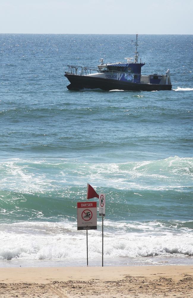 Police and surf lifesavers search off Miami Beach. Picture: Glenn Hampson