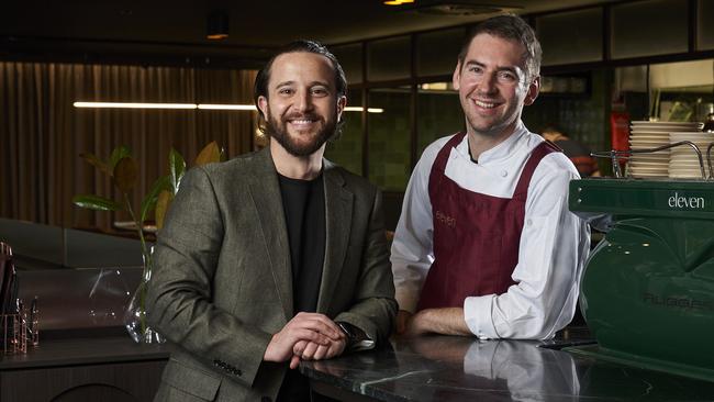 Themis Chryssidis and Callum Hann at Eleven in Adelaide, a new restaurant that opens August 13. Picture: Matt Loxton