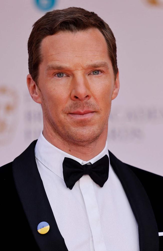 British actor Benedict Cumberbatch and his wife Sophie Hunter pose on the red carpet upon arrival at the BAFTA British Academy Film Awards. Picture: AFP