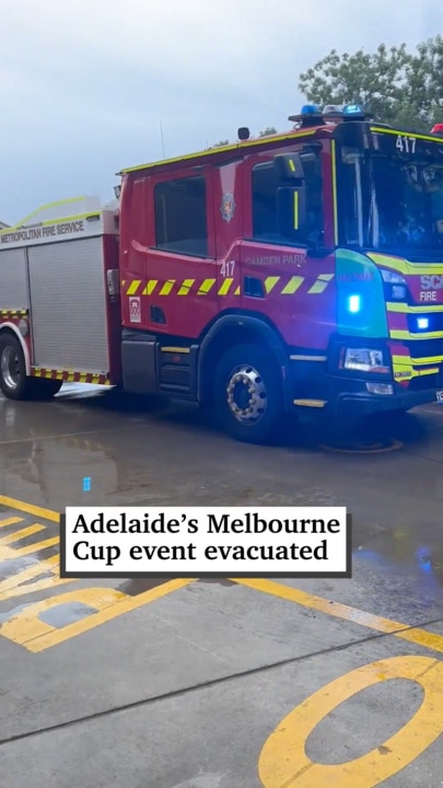 Morphettville Racecourse evacuated during Melbourne Cup event