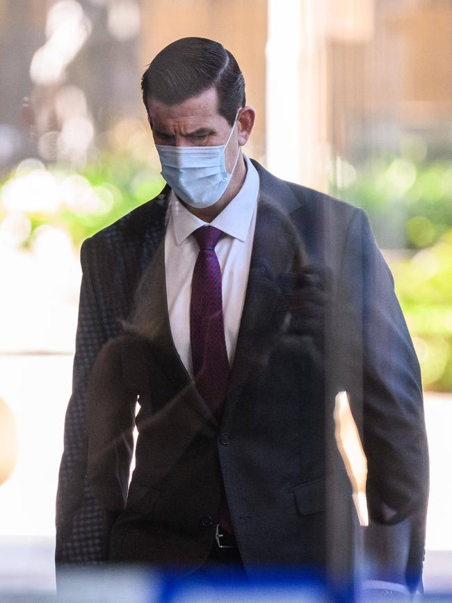 Mr Roberts-Smith arrives at the Federal Court on Monday where he is suing Nine for defamation. Picture: NCA NewsWire / James Gourley