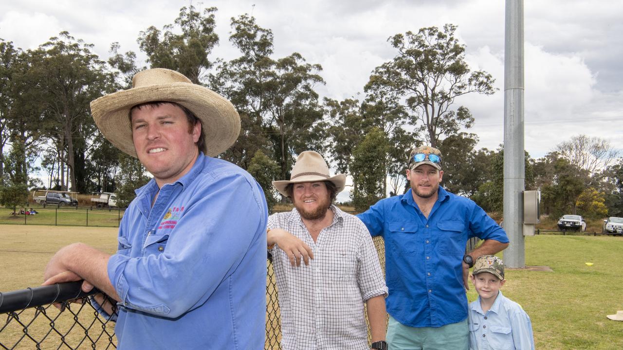 Travis Hanson, Marshall Hanson, Dan Smith and Canning Smith. Brett Forte Super 10s Memorial Rugby Challenge. QPS vs The Army. Saturday, August 14, 2021. Picture: Nev Madsen.