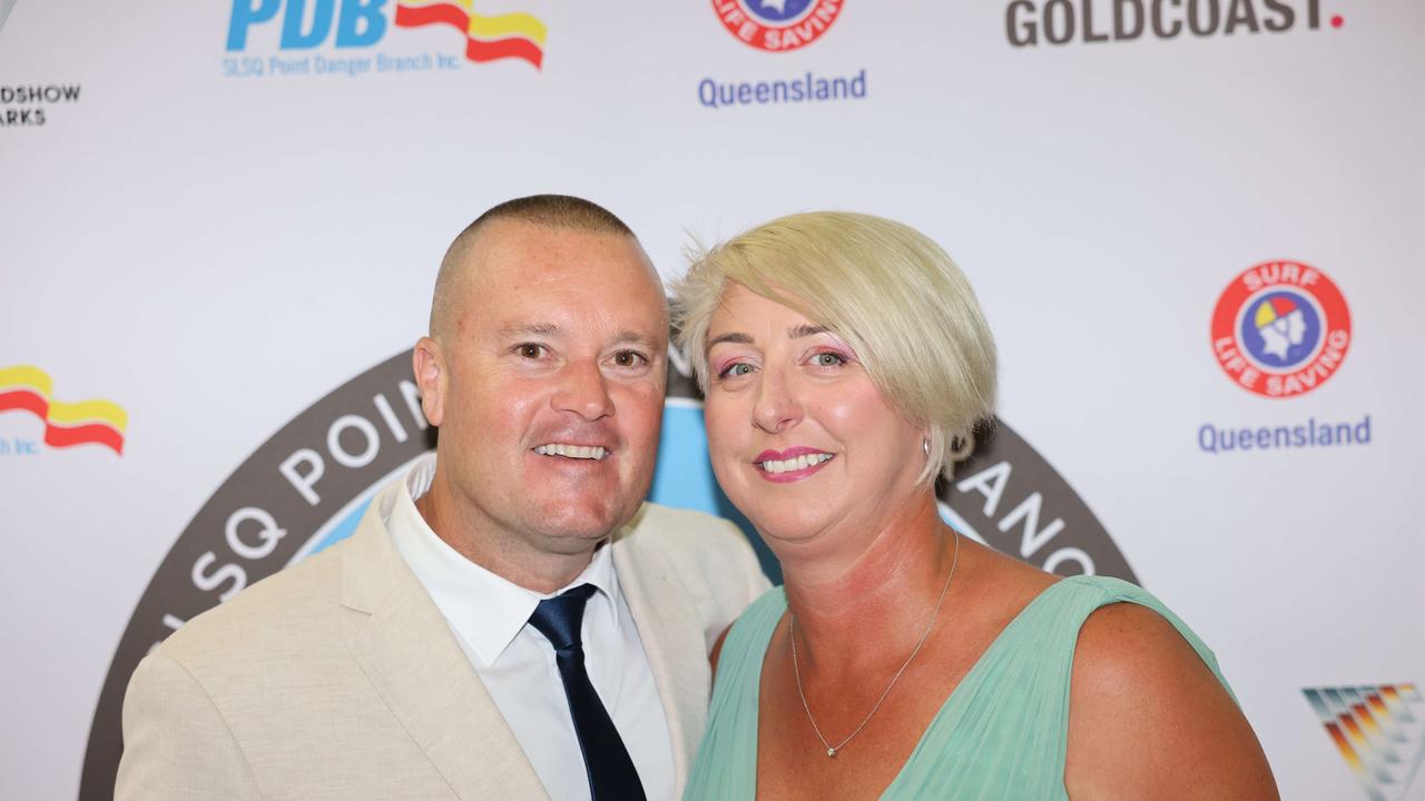 Andrew McIntyre and Alyson McIntyre at the Surf Life Saving Queensland Point Danger Branch centennial celebration at Sea World for Gold Coast at Large. Picture, Portia Large.