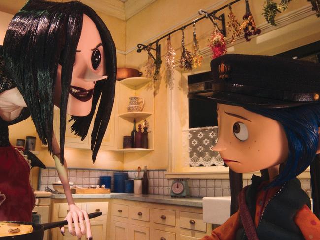 Other Mother (voiced by Teri Hatcher) and Coraline (voiced by Dakota Fanning) in <i>Coraline</i>.