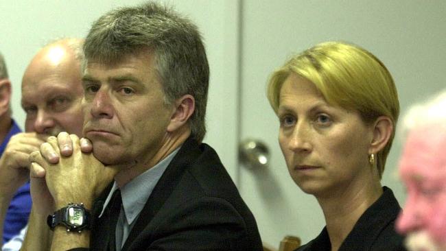 Michael Organ (left) and Sharon Bird during the 2002 by-election campaign. Picture: Tracee Lea