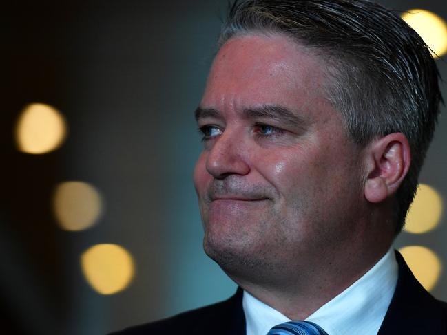 Minister for Finance Matthias Cormann addresses media at the Mural Hall in Parliament House in Canberra, Thursday, 4 July, 2019. Independent Senator Jacqui Lambie has thrown her support behind the federal government's income tax cuts, gauranteeing the $158bn package will become law.  (AAP Image/Sam Mooy) NO ARCHIVING