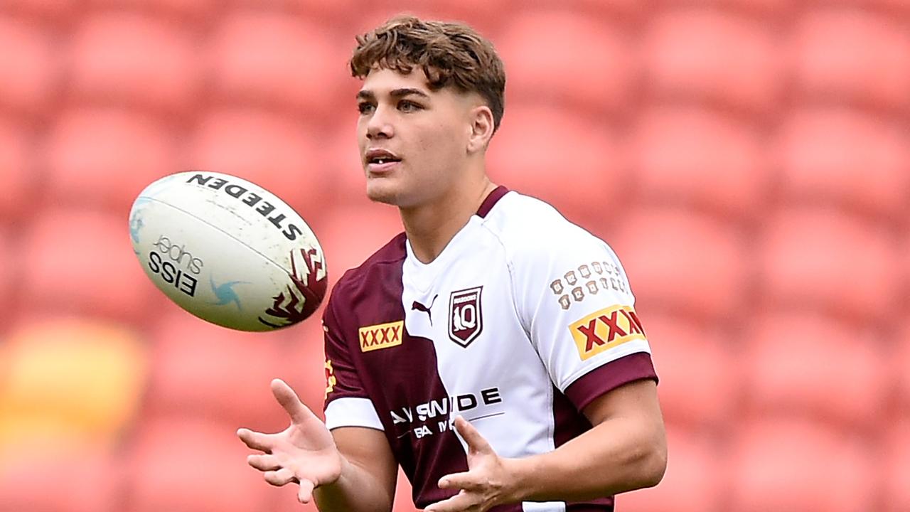 Reece Walsh failed to finish the Maroons State of Origin captain's run at Suncorp Stadium. Picture: Matt Roberts/Getty Images