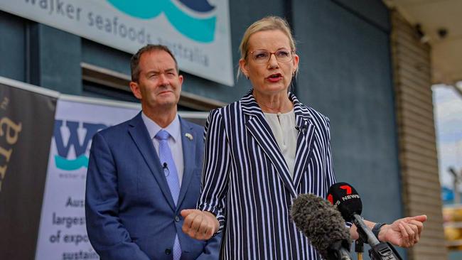 Deputy opposition leader Sussan Ley at Walkers Seafood in Mooloolaba on Tuesday. Pic: Supplied.