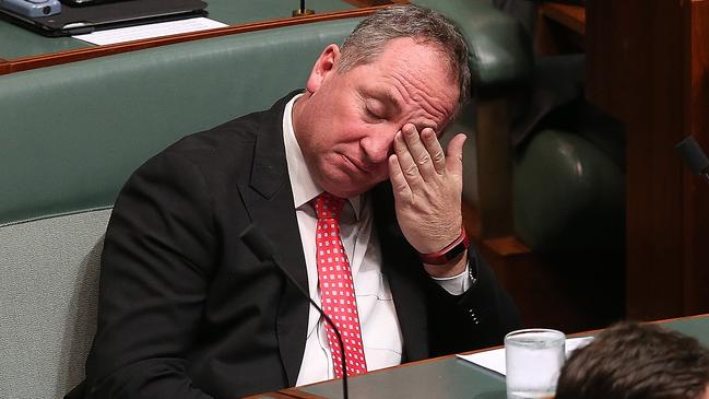 Barnaby Joyce on the backbench. Picture: Kym Smith.