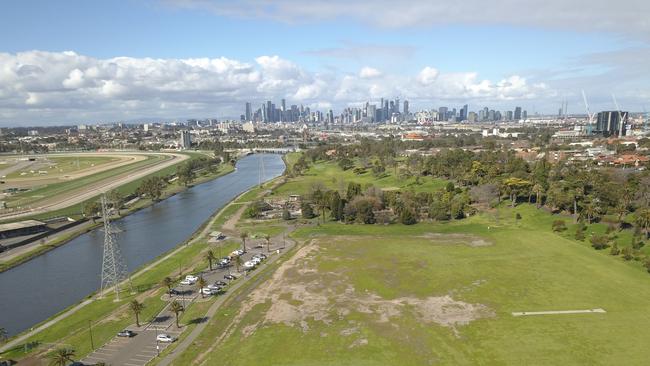 The proposed site for the Melbourne Victory Football Academy at Footscray Park.