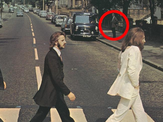 The Beatles - Abbey Road album cover photo bomber.