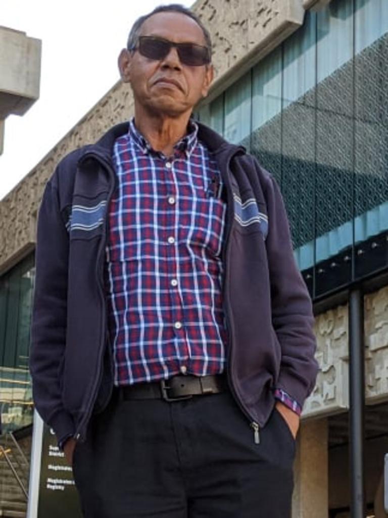 Former Palm Island Mayor, Alf Lacey, leaving court after the first day of witness cross examination.