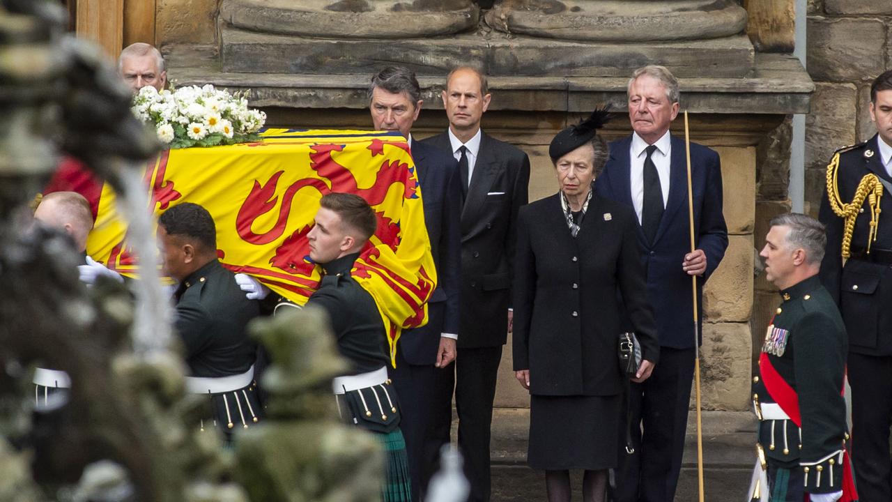 The Queen’s coffin was taken into the Throne Room of Holyrood Palace. Picture: Aaron Chown/ WPA Pool/ Getty Images