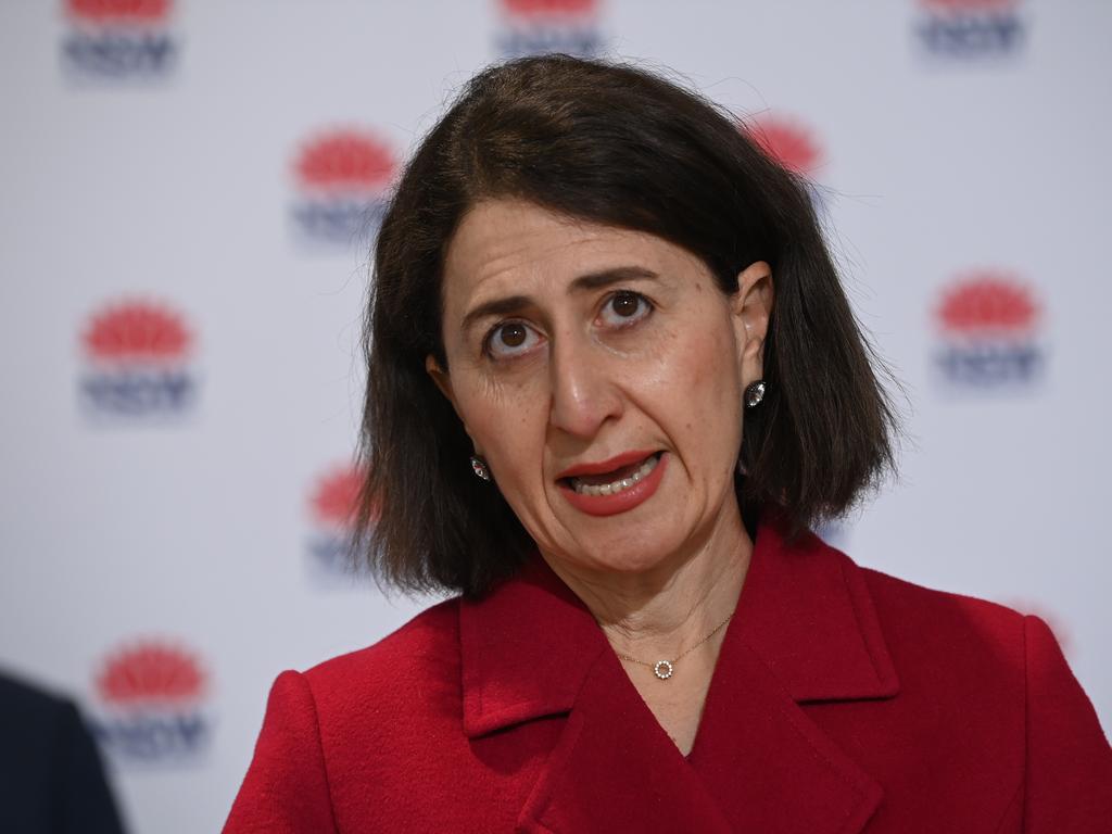 NSW Premier Gladys Berejiklian says low vaccinations rates in NSW mean cases will have to fall ‘close to zero’ before lockdown can be lifted. Picture: NCA NewsWire/Jeremy Piper