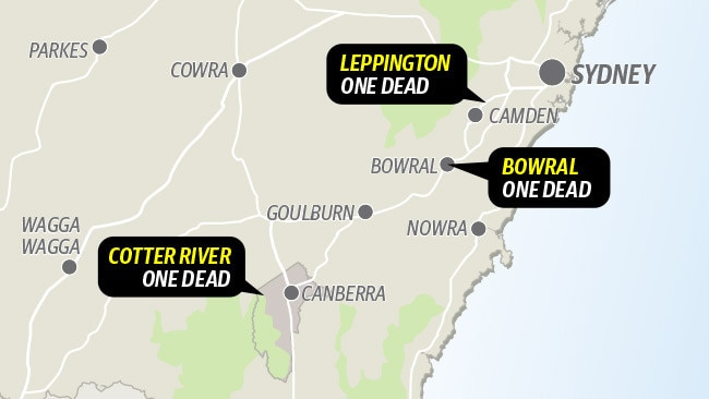 Where the three victims of driving through floodwaters were located.