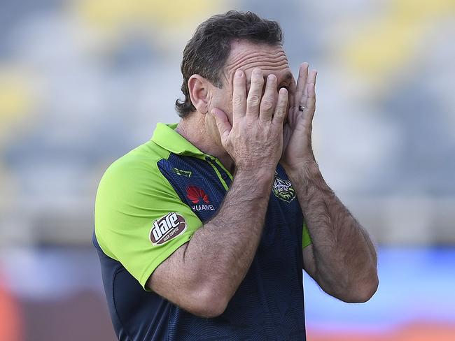 Raiders coach Ricky Stuart changed tactics mid-season. Picture: Ian Hitchcock/Getty Images