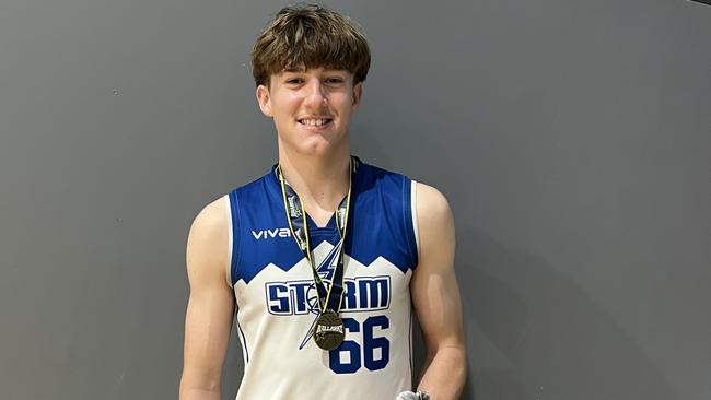 Jamieson Renkauskas was named finals MVP in the under-18 division of the Ballarat Junior Basketball Tournament. Picture: Bellarine Basketball Association.