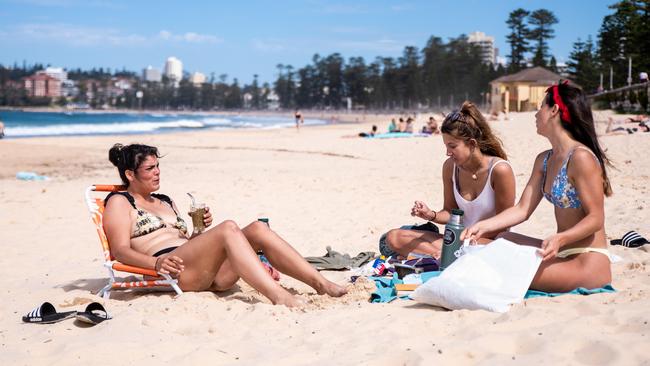 People enjoying the warm weather on North Steyne Beach — which was rated as “good” — in September. Picture: NCA NewsWire/Flavio Brancaleone