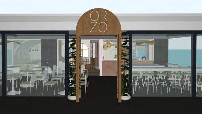 An artist’s impression of Orzo, which will be in the old O Sushi restaurant space that closed earlier this year.