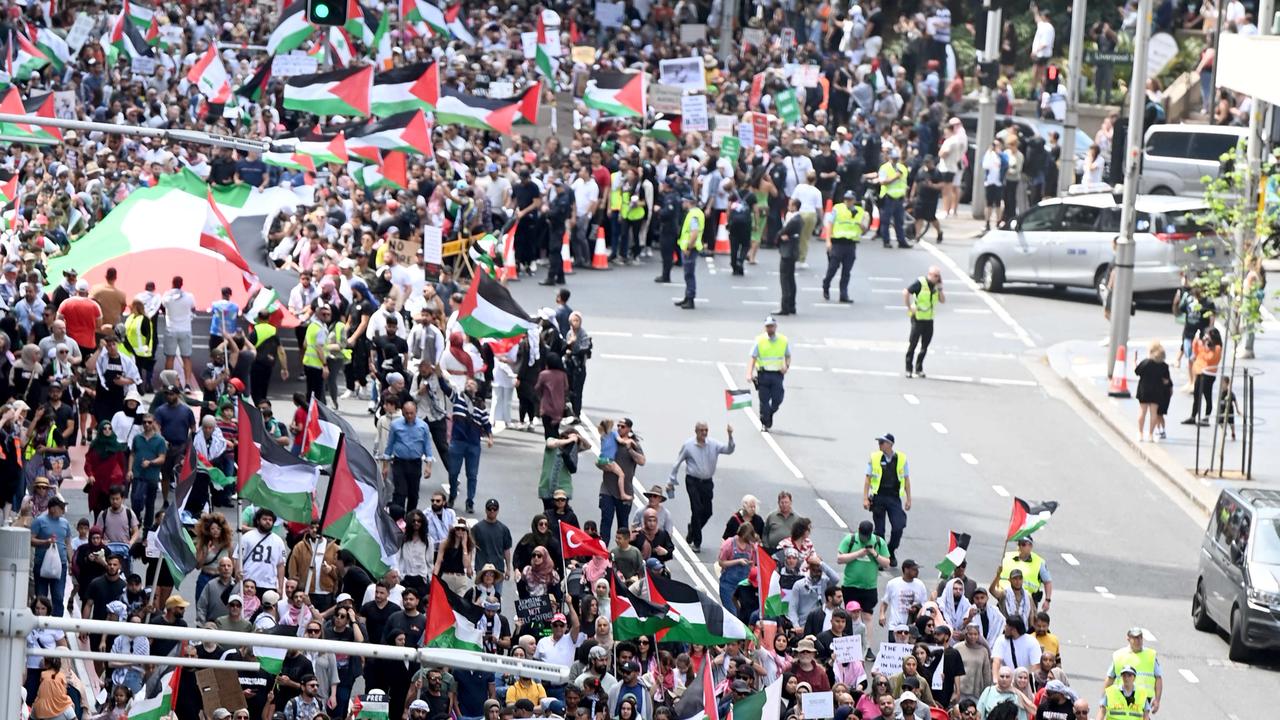 NSW Police predict 12,000-15,000 people turned up at the Sydney pro-Palestine rally. Picture: NCA NewsWire / Jeremy Piper