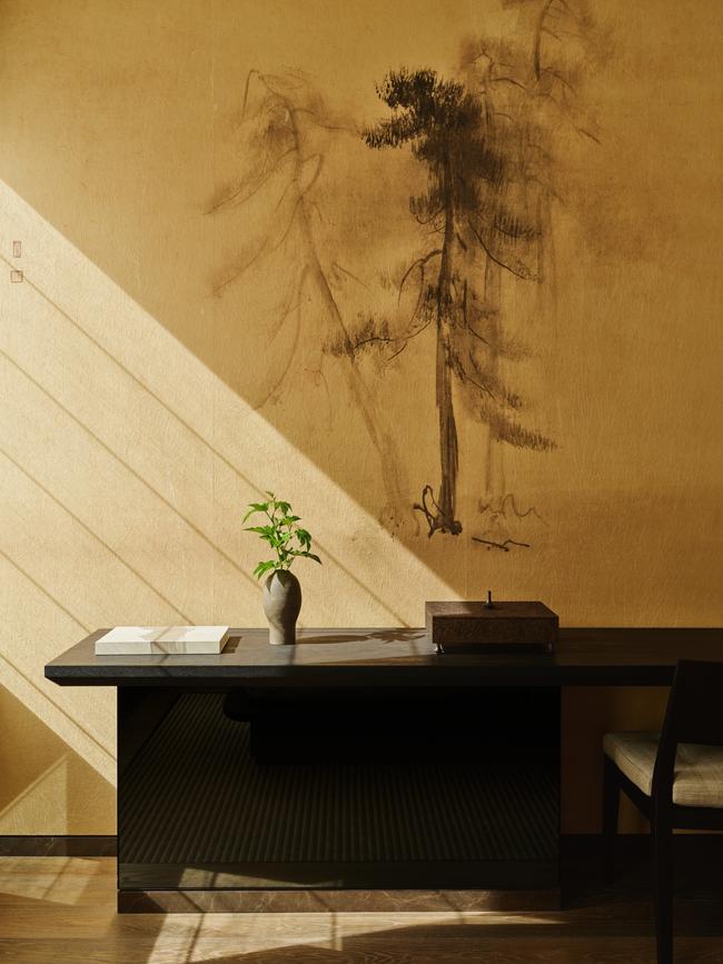 A Japanese mural based on Pine Trees by Hasegawa Tohaku.