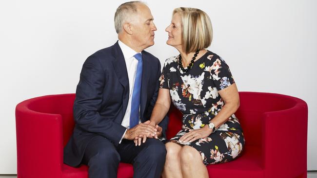 No stranger to publicity ... Malcolm and Lucy Turnbull pose for a Valentine’s Day feature for Sunday Style Magazine PHOTO: Ellis Parrinder