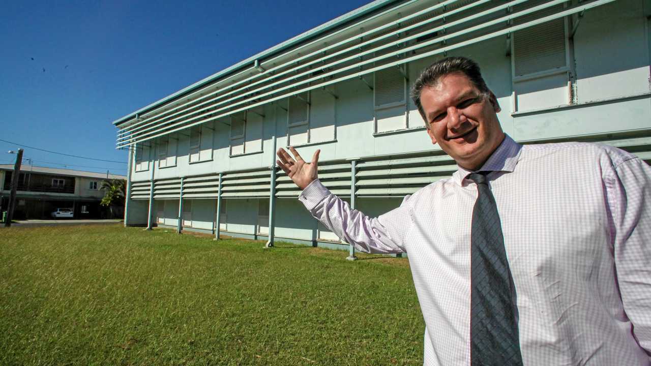 Developer Mark McGrath at the 46-bedroom old Aurizon and Queensland Rail accommodation at 16 Boddington St, Mackay. Picture: Navarone Farrell