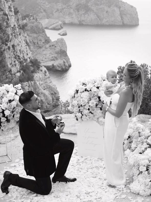 Tommy Fury got down on one knee to propose. Picture: Instagram