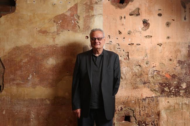 Performance artist Mike Parr in Hobart for Dark Mofo 2019 for Towards A Black Square. Picture: NIKKI DAVIS-JONES