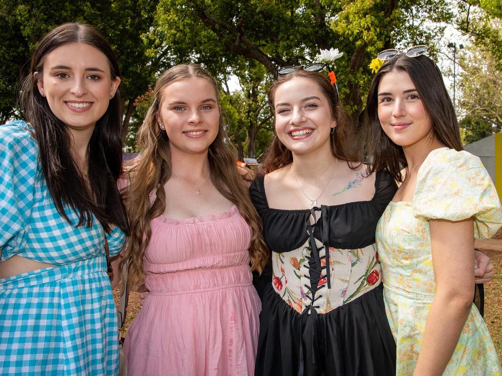 Shani Donpon, Kirsten Greer, Kelly McCullough and Charleigh Lunt. Festival of Food and Wine, Queens Park, Toowoomba Carnival of Flowers. Saturday September 10, 2022 Picture: Bev Lacey
