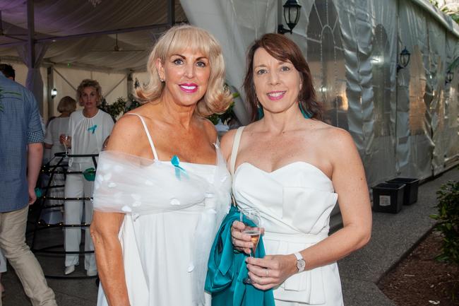 Jacquie Camilleri and Belinda Hassan at Mantra Mackay for a Touch of Teal Soiree Trudy Crowley Foundation fundraising event 2022 Picture: Michaela Harlow