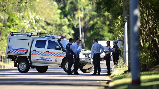 Police and emergency services investigate the fatal shooting of Fabian Brock. PICTURE: Michael Franchi