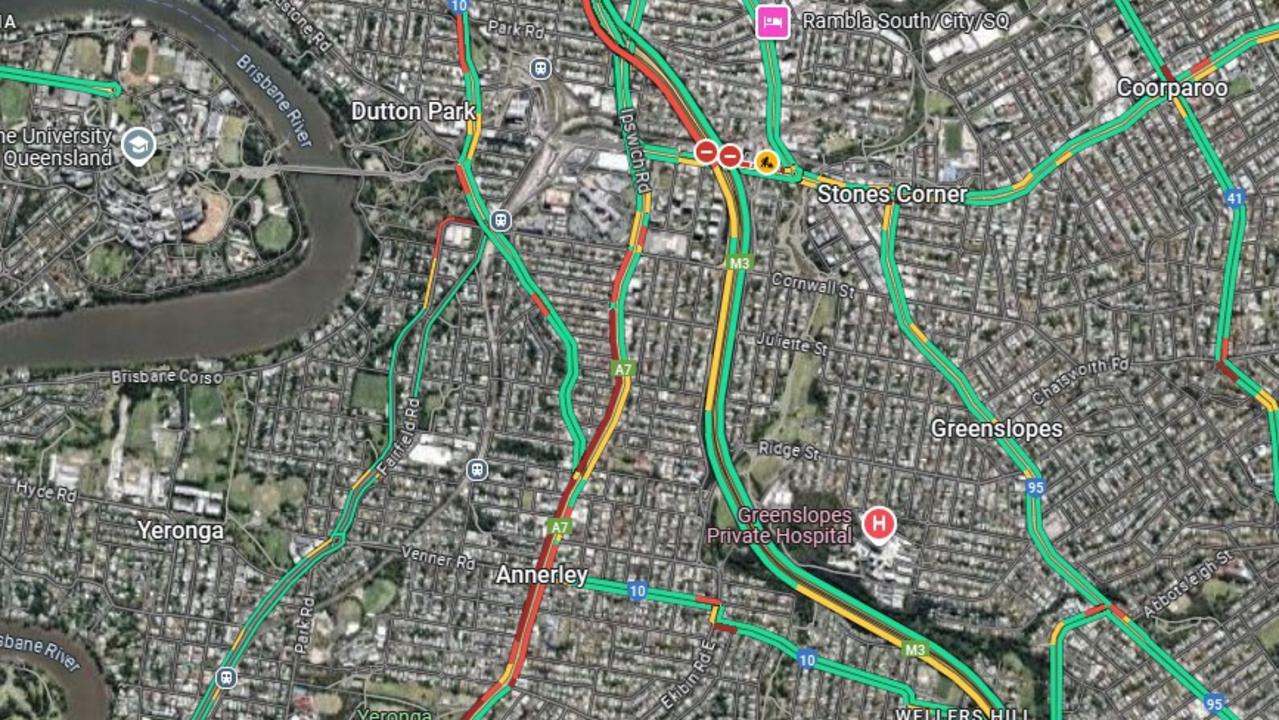 Ipswich Rd is at a standstill. Photo: Google Maps