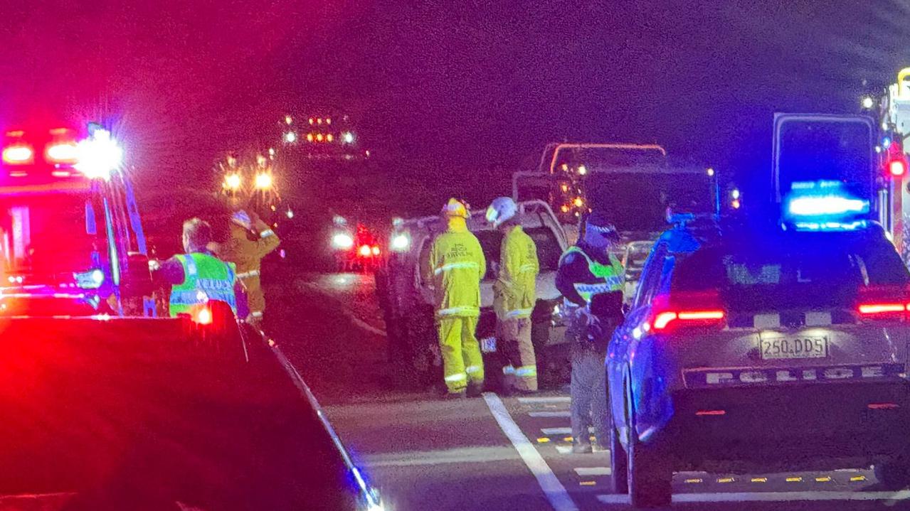 Two people have been taken to Bundaberg Hospital after a two-car crash on the outskirts of the city which left one of them trapped.