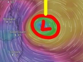 A low pressure system is sitting off the coast. Pic: Windy.com