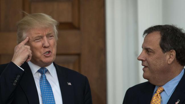 President Trump with former New Jersey Chris Christie. Picture: Drew Angerer/Getty Images/AFP