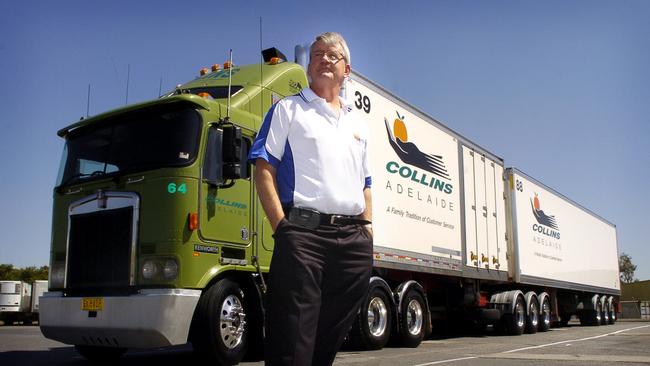 South Australian Road Transport Association executive director Steve Shearer, pictured with a B-double truck.