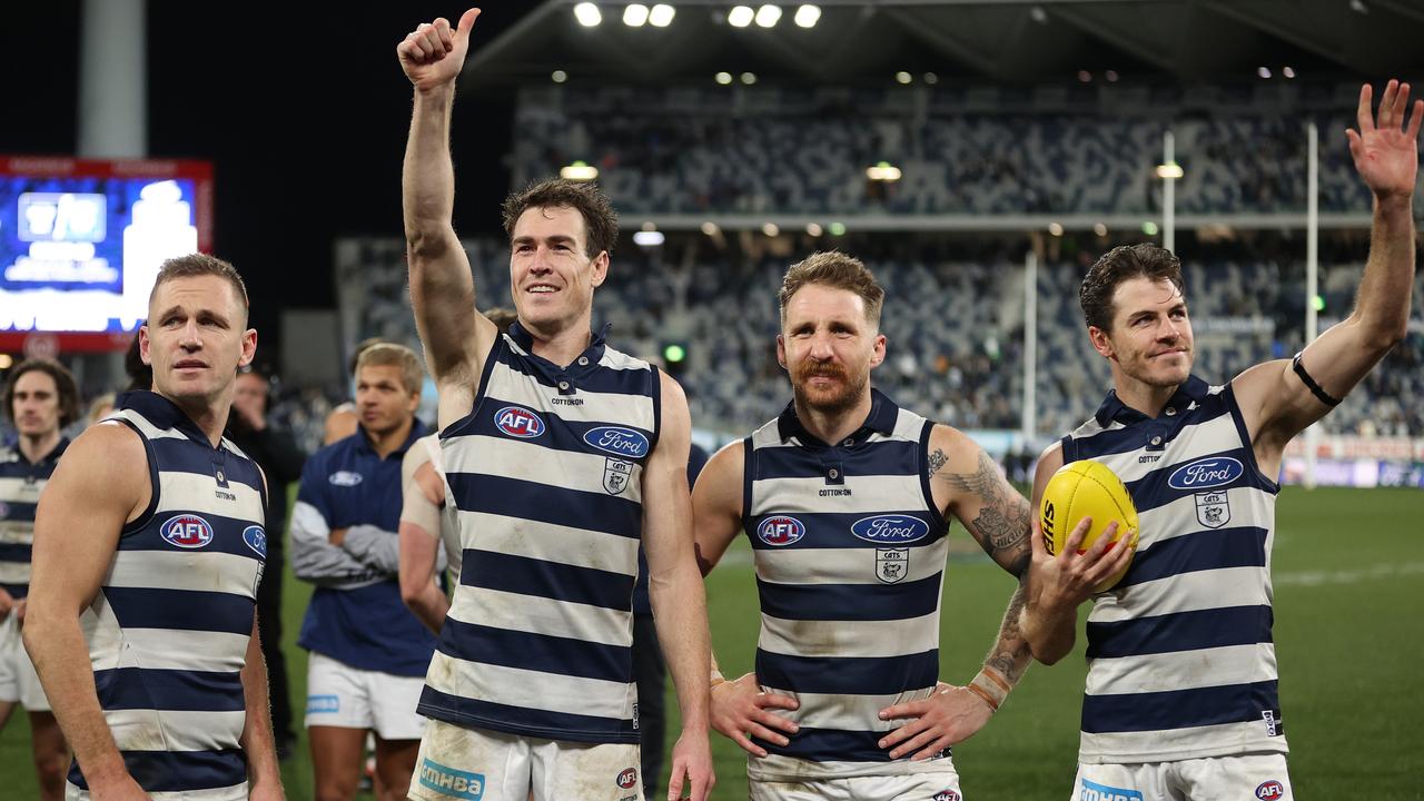 The Cats are underlining their premiership credentials with a rich vein of form. Picture: Getty Images