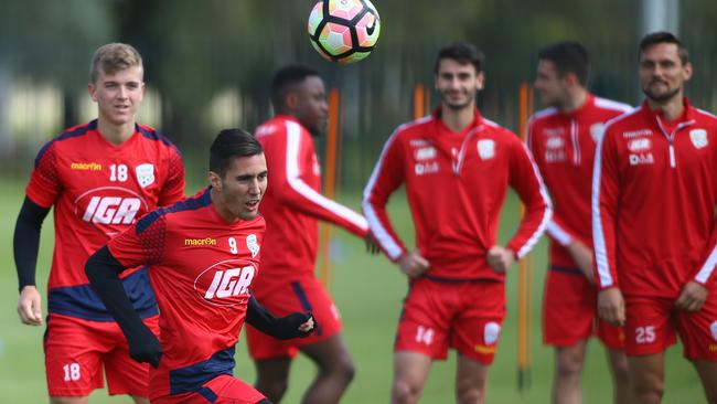 Sergi Guardiola at Adelaide United training.