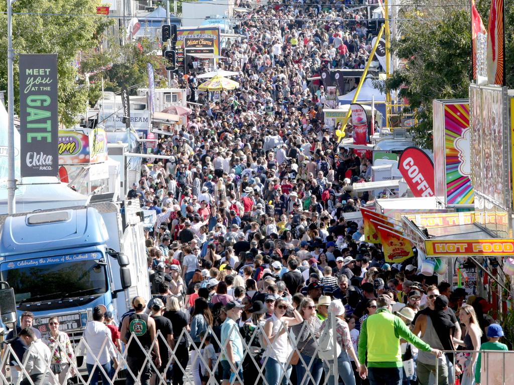 A scene from the 2018 Ekka. Crowds this year will be capped under a number of Covid-safe measures. (AAP Image/Steve Pohlner)