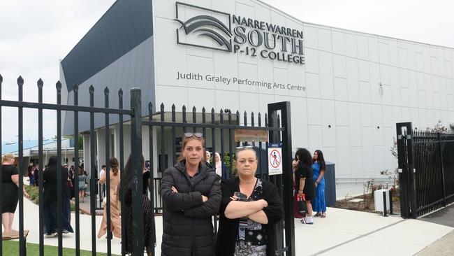 Shantel Hodgkinson (left) and her mum Lyn were frustrated they weren’t able to attend the Year 6 graduation ceremony at Narre Warren South P-12 on Monday. Picture: Brooke Grebert-Craig