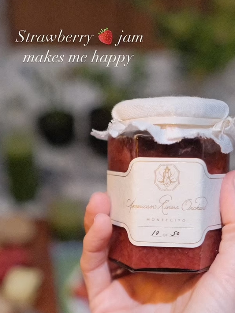 Meghan Markle fans praise the look of her 'rustic jam' with homemade labels using 'her own calligraphy'. Picture: Instagram