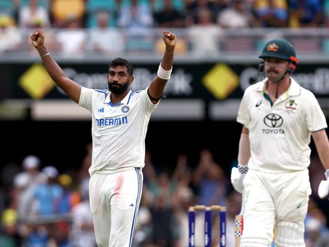 Jasprit Bumrah (L) almost single-handedly kept India in the contest on Sunday. Picture: AFP