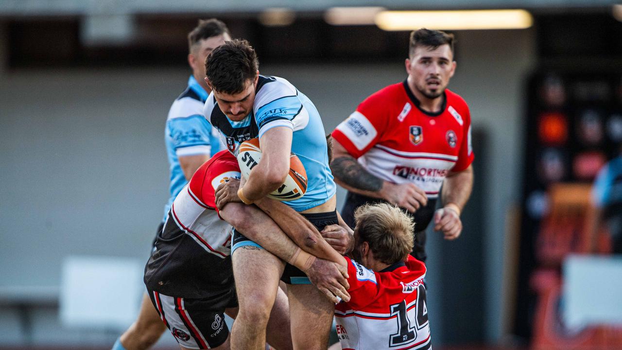 Luke Miller as Northern Sharks take on Litchfield Bears in the 2023 NRL NT grand final. Picture: Pema Tamang Pakhrin